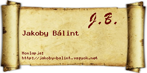 Jakoby Bálint névjegykártya
