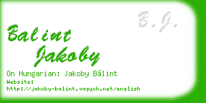 balint jakoby business card